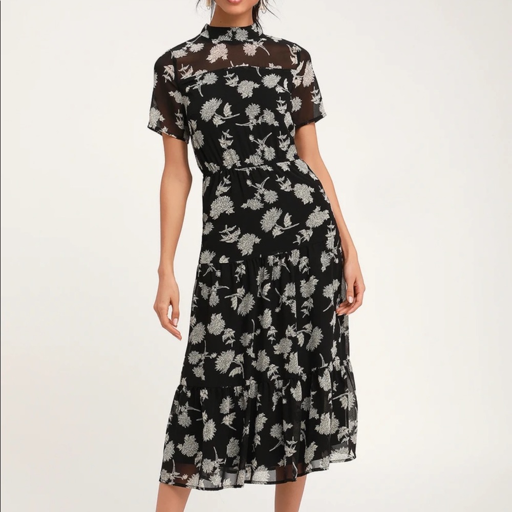 Lulus Floral Print Midi Dress